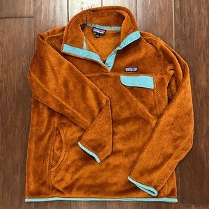 Patagonia Re-Tool Snap-T Fleece Pullover Rust Brown/Orange Women’s Size L